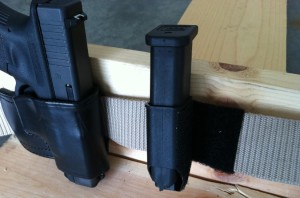 Velcro used to hold the speed loader in place
