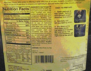 nutritional info